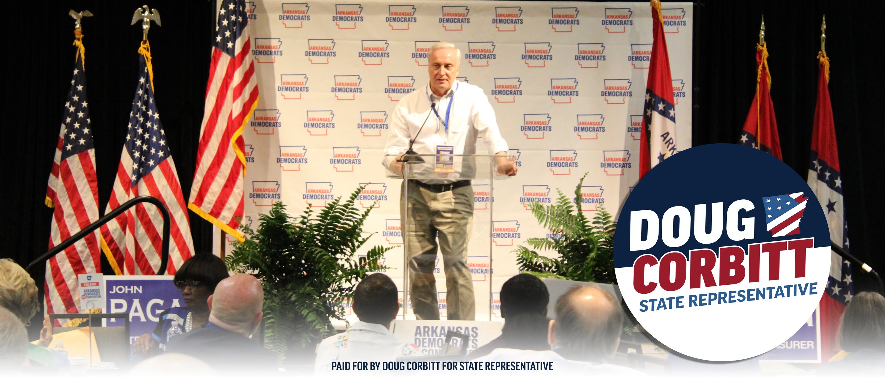 Doug Corbitt speaking at an Arkansas campaign event